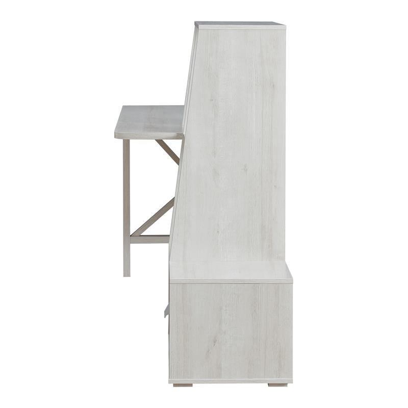 Scranton & Co Wood Desk with Multi-Storage in White Oak