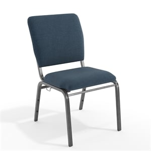 Scranton & Co Fabric Church Chair in Navy with Silver Vein Frame
