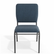 Scranton & Co Fabric Church Chair in Navy with Silver Vein Frame