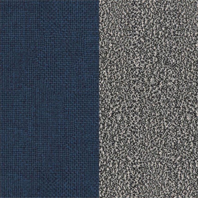 Scranton & Co Fabric Church Chair in Navy with Silver Vein Frame