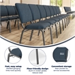 Scranton & Co Fabric Church Chair in Navy with Silver Vein Frame