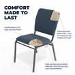 Scranton & Co Fabric Church Chair in Navy with Silver Vein Frame
