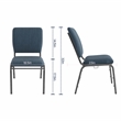 Scranton & Co Fabric Church Chair in Navy with Silver Vein Frame