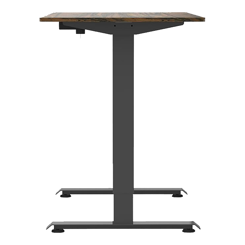 Scranton & Co Metal Height Adjustable Office Desk in Dark Brown and Black