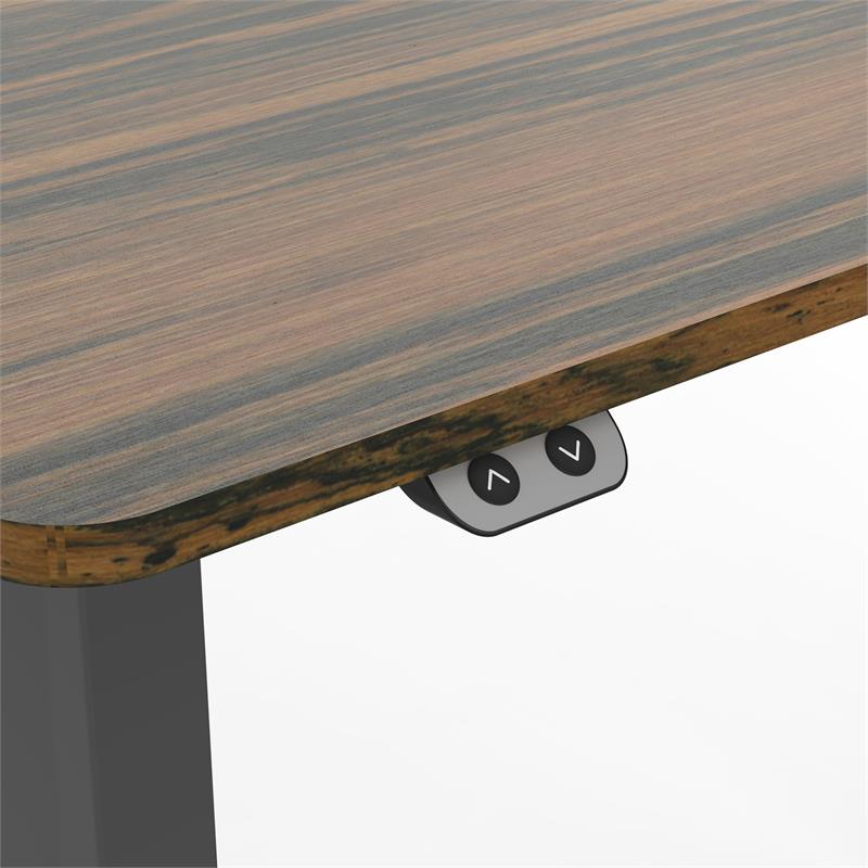Scranton & Co Metal Height Adjustable Office Desk in Dark Brown and Black
