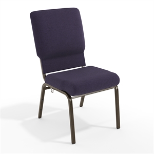 Scranton & Co 18.5&quot Fabric Church Chair in Eggplant and Gold Vein