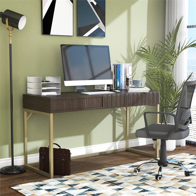 Scranton & Co Contemporary Lift-Top Writing Desk in Walnut Finish