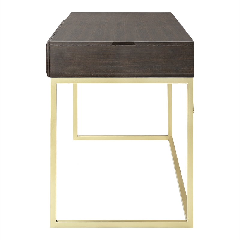 Scranton & Co Contemporary Lift-Top Writing Desk in Walnut Finish