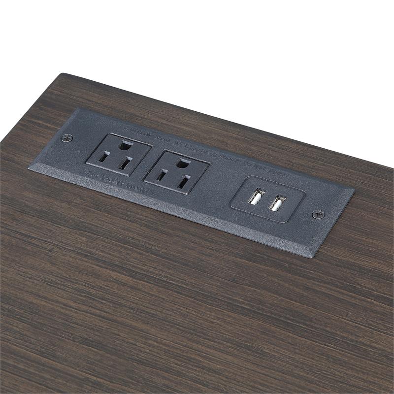 Scranton & Co Writing Desk with USB Port in Walnut Finish