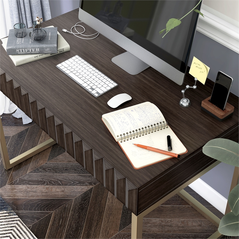 Scranton & Co Writing Desk with USB Port in Walnut Finish