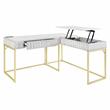 Scranton & Co 2-Piece L-Shaped Writing Desk Set in White Finish