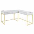 Scranton & Co 2-Piece L-Shaped Writing Desk Set in White Finish
