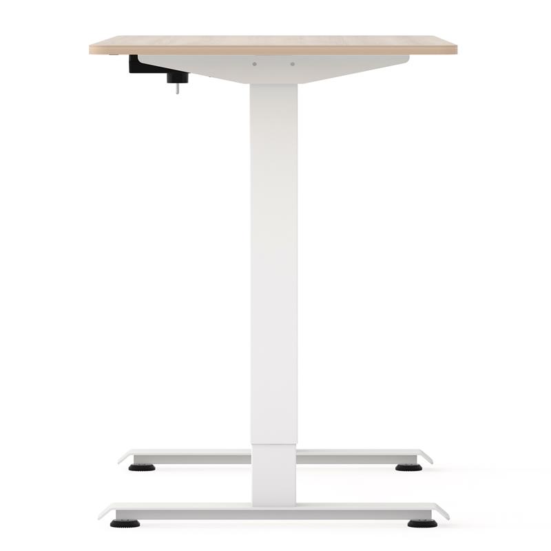 Scranton & Co Metal Height Adjustable Office Desk in Natural and White