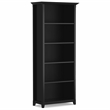 Scranton & Co Solid Wood 5-Shelf Bookcase in Black Finish