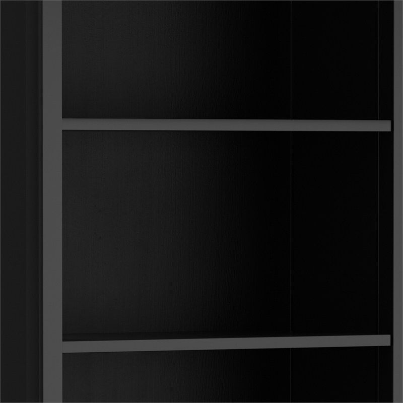 Scranton & Co Solid Wood 5-Shelf Bookcase in Black Finish