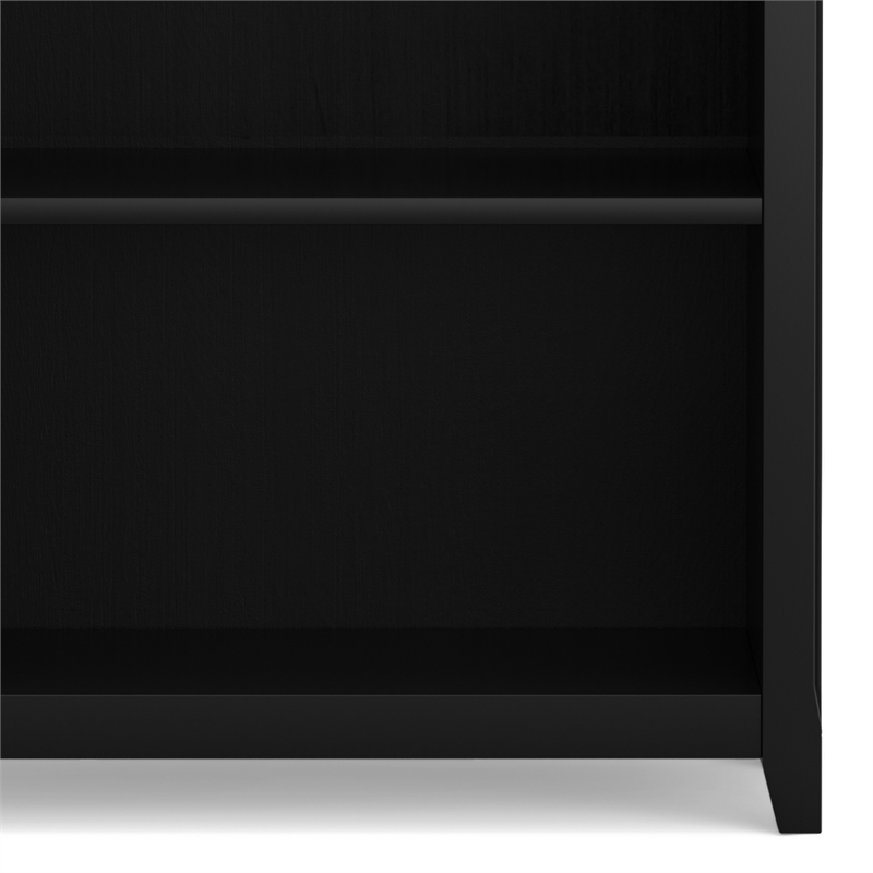 Scranton & Co Solid Wood 5-Shelf Bookcase in Black Finish