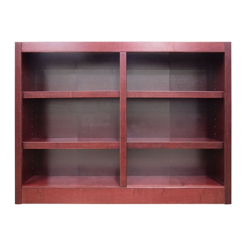 Scranton & Co 6-Shelf Double Wide Wood Bookcase in Cherry Finish