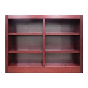 Scranton & Co 6-Shelf Double Wide Wood Bookcase in Cherry Finish