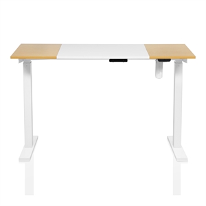 Scranton & Co Height Adjustable Desk in White and Maple