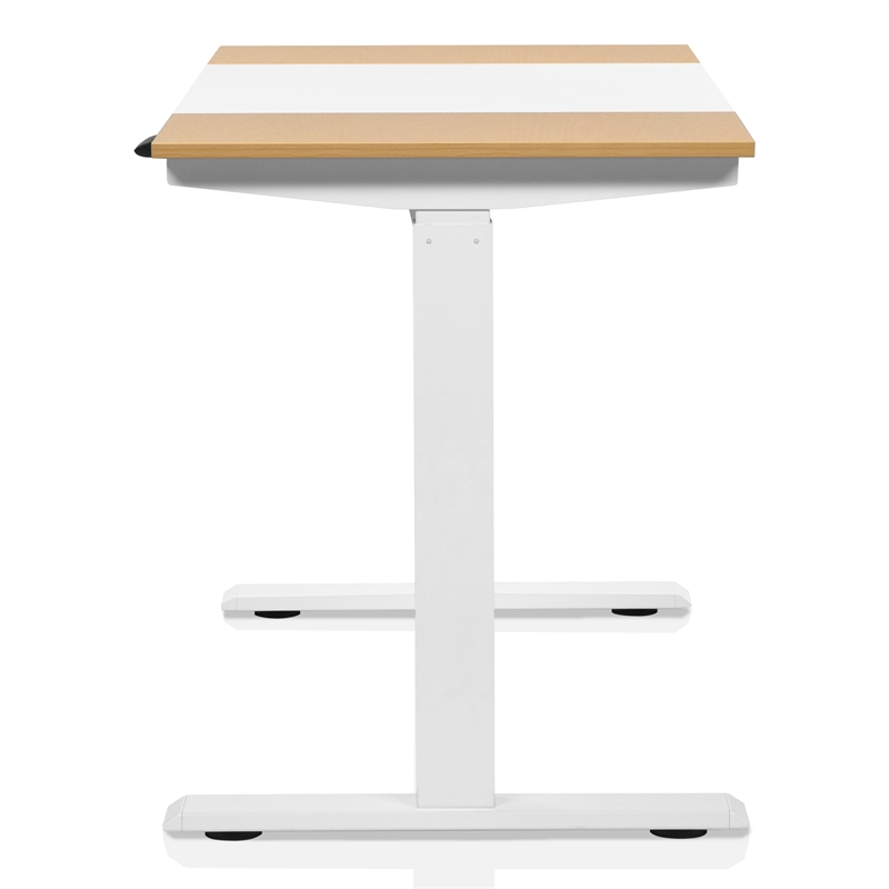 Scranton & Co Height Adjustable Desk in White and Maple