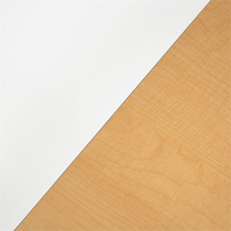 Scranton & Co Height Adjustable Desk in White and Maple