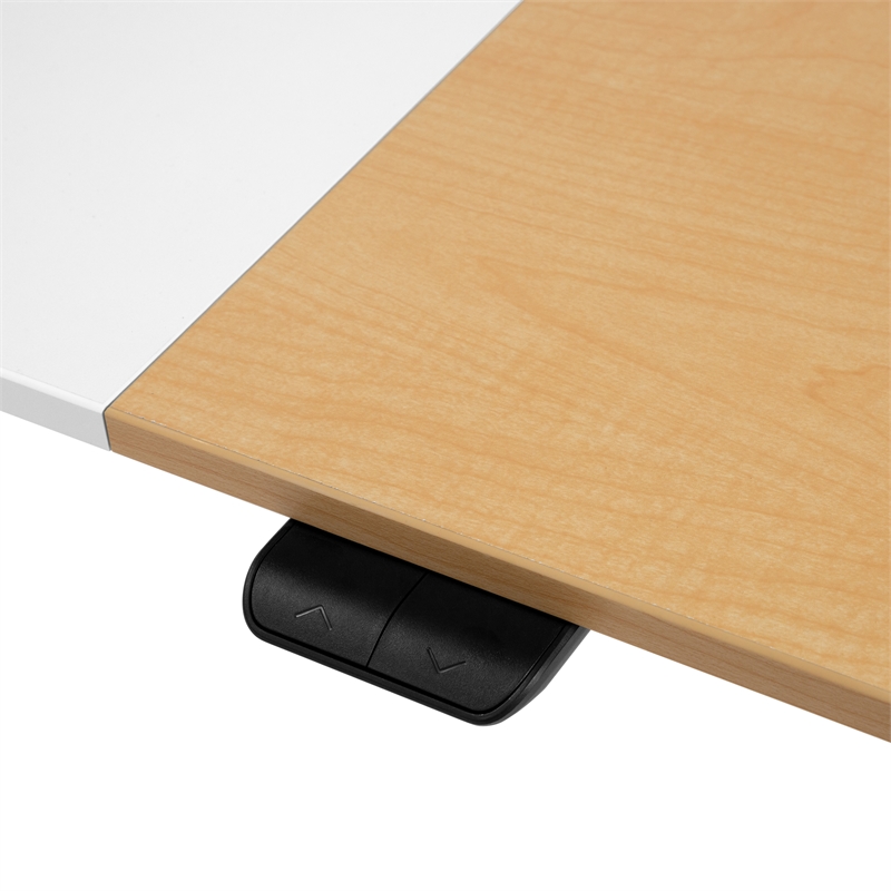 Scranton & Co Height Adjustable Desk in White and Maple