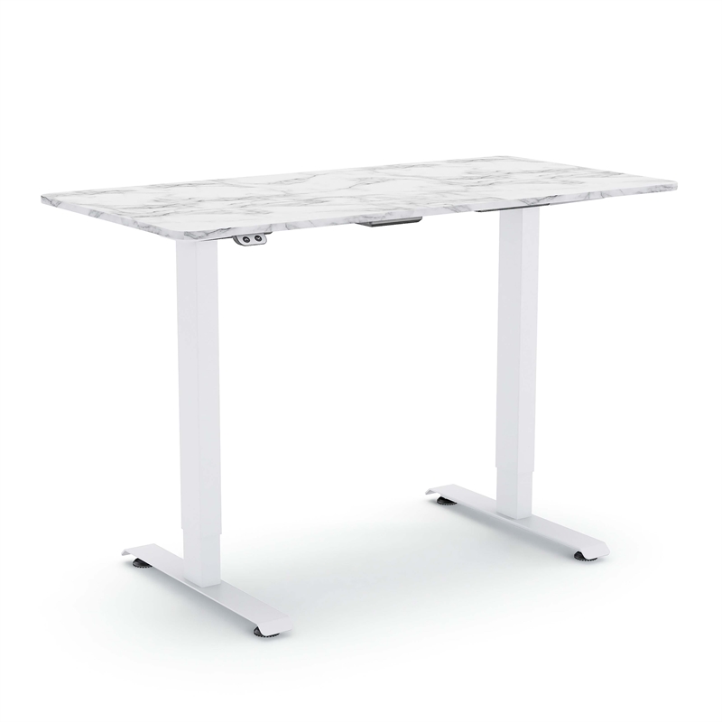 Scranton & Co Modern Height Adjustable Office Desk in White