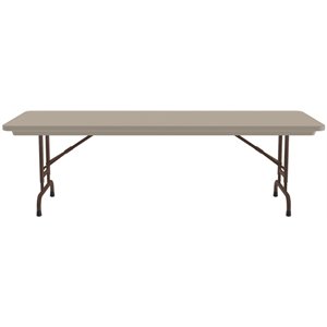 Scranton & Co Adjustable Plastic Folding Table Mocha Granite 22-32&quotH