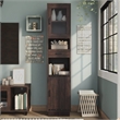 Scranton & Co Multimedia Storage Tower Cabinet in Vintage Walnut Finish