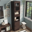Scranton & Co Multimedia Storage Tower Cabinet in Vintage Walnut Finish