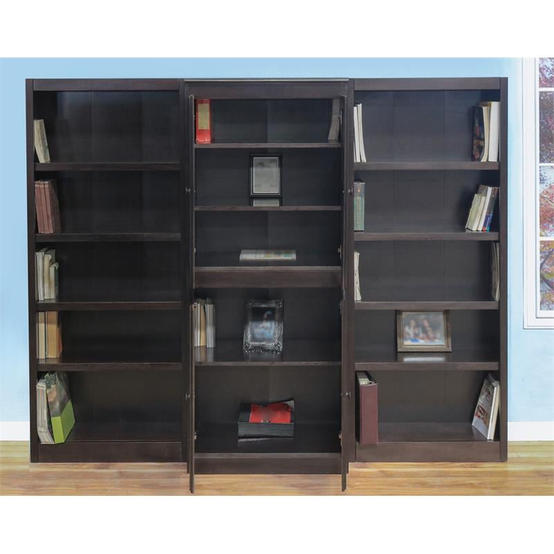 Scranton & Co 15 Shelf Espresso Wood Bookcase with Storage Cabinet
