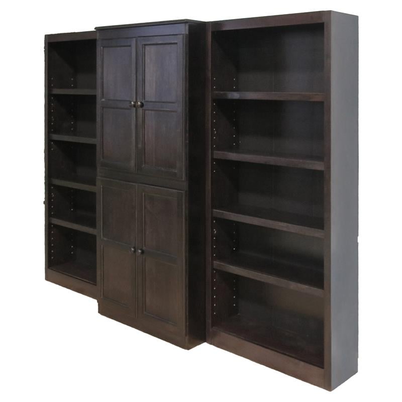 Scranton & Co 15 Shelf Espresso Wood Bookcase with Storage Cabinet