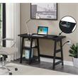 Scranton & Co Trestle Desk with Charging Station Engineered Wood Black
