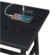 Scranton & Co Trestle Desk with Charging Station Engineered Wood Black