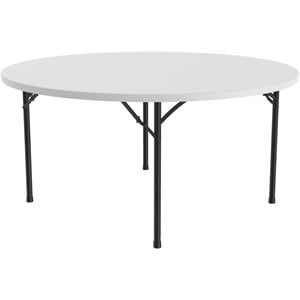 Scranton & Co 60&quotW x 60&quotD Blow-Molded Plastic Folding Table in Gray Granite