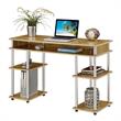 Scranton & Co No-Tools Student Desk with Shelves in Light Oak