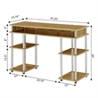 Scranton & Co No-Tools Student Desk with Shelves in Light Oak