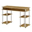 Scranton & Co No-Tools Student Desk with Shelves in Light Oak