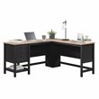 Scranton & Co L-Shaped Desk with Storage in Raven Oak Finish