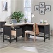 Scranton & Co L-Shaped Desk with Storage in Raven Oak Finish