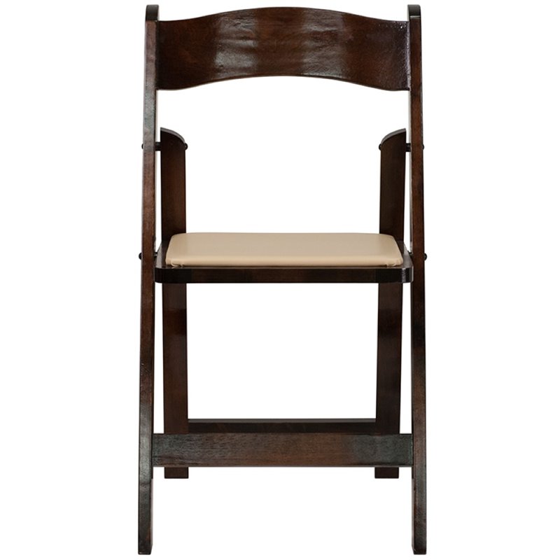 Scranton & Co Vinyl Padded Folding Chair in Fruitwood (Set of 2)
