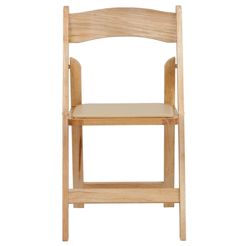 Scranton & Co Vinyl Padded Folding Chair in Natural (Set of 2)