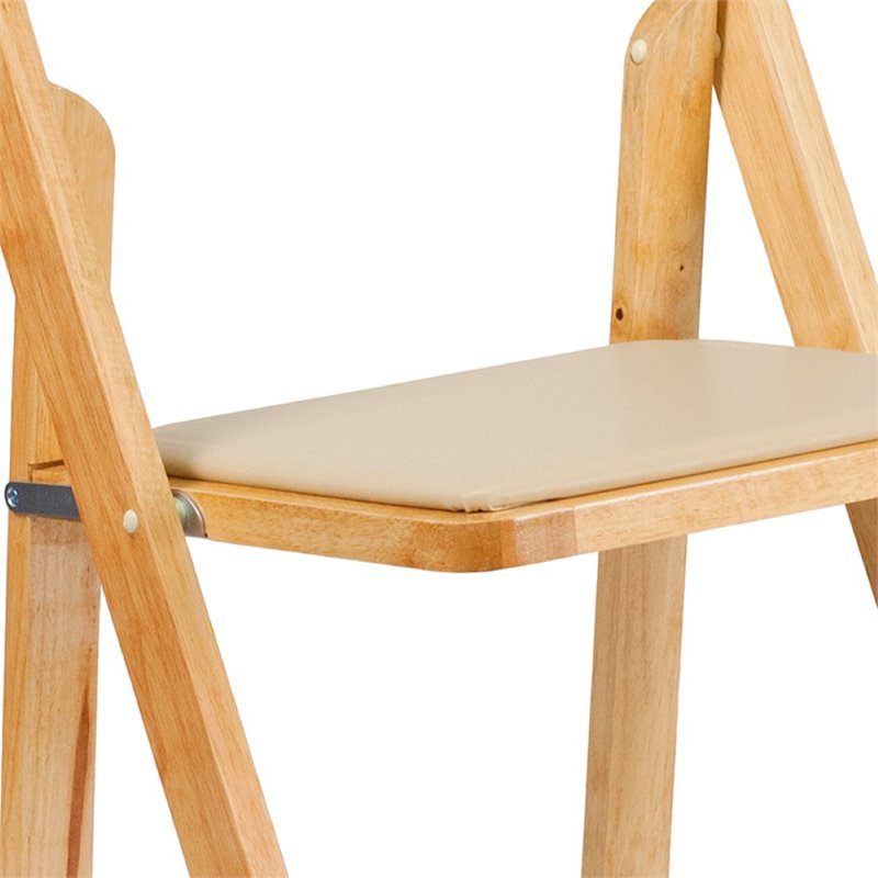 Scranton & Co Vinyl Padded Folding Chair in Natural (Set of 2)