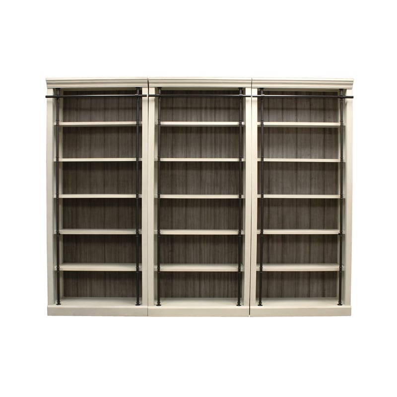 Scranton & Co 94-Inch Tall 3-Piece Wood Bookcase Wall in White