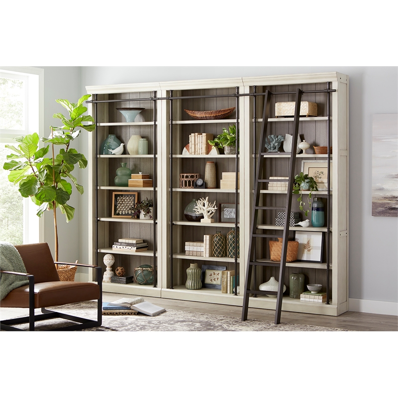 Scranton & Co 94-Inch Tall 3-Piece Wood Bookcase Wall in White
