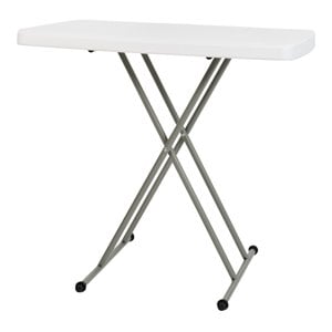 Scranton & Co 30&quot Adjustable Plastic Folding Table in Granite White