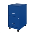 Scranton & Co 18in Metal 2-Drawer Mobile Vertical File Cabinet in Blue