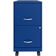 Scranton & Co 18in Metal 2-Drawer Mobile Vertical File Cabinet in Blue