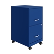 Scranton & Co 18in Metal 2-Drawer Mobile Vertical File Cabinet in Blue