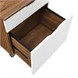 Scranton & Co Wood & Plastic Filing Cabinet in White/Walnut Finish